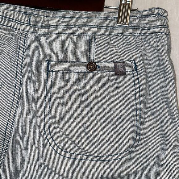 The North Face 4 Blue Larisen Stripe Button Outdoor Four Pocket Linen Shorts - Picture 9 of 12